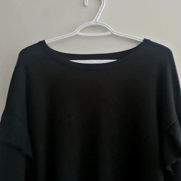 Bardot Wool Blend Boat Neck Black Sweater Ruffle Bell Sleeves 6 - Picture 5 of 13